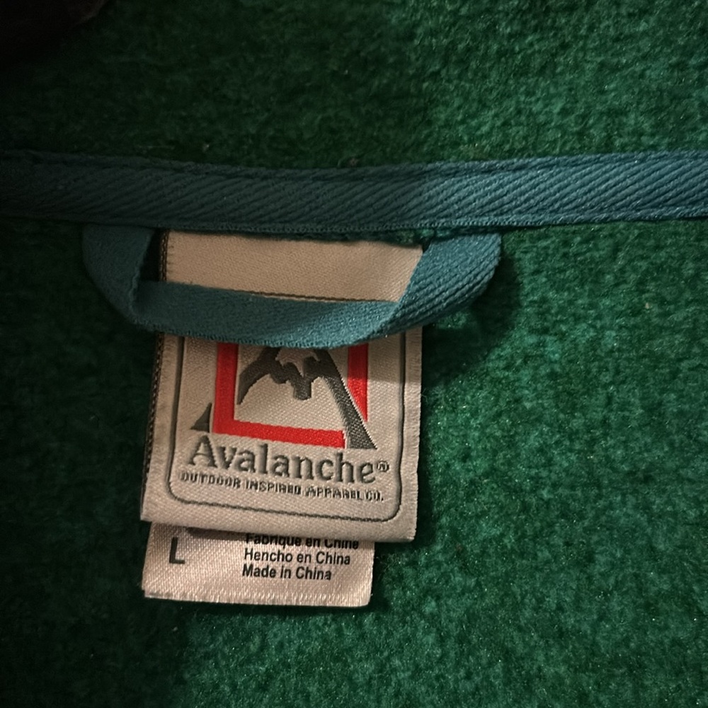 Green Full-Zip Jacket with thumb holes ~ great ski layer - Picture 5 of 5